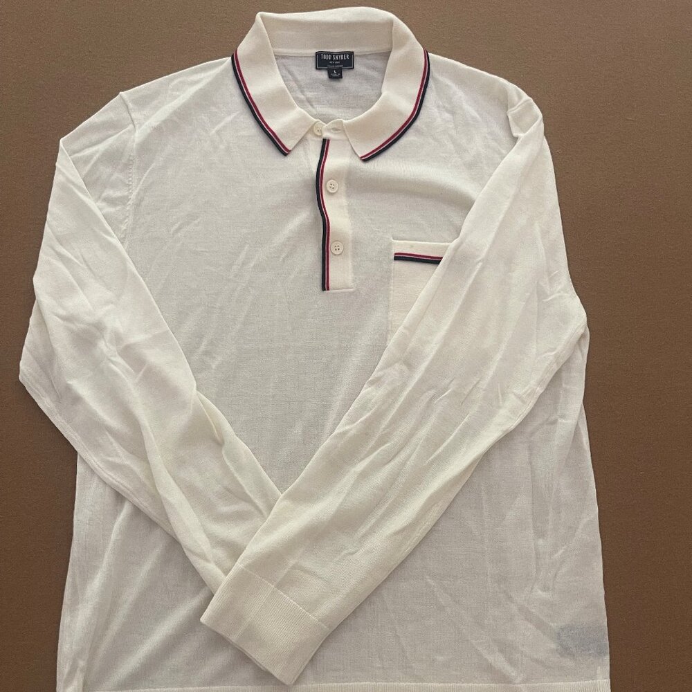 2 Pack of TODD SNYDER shirts SIZE LARGE Navy Blue & White